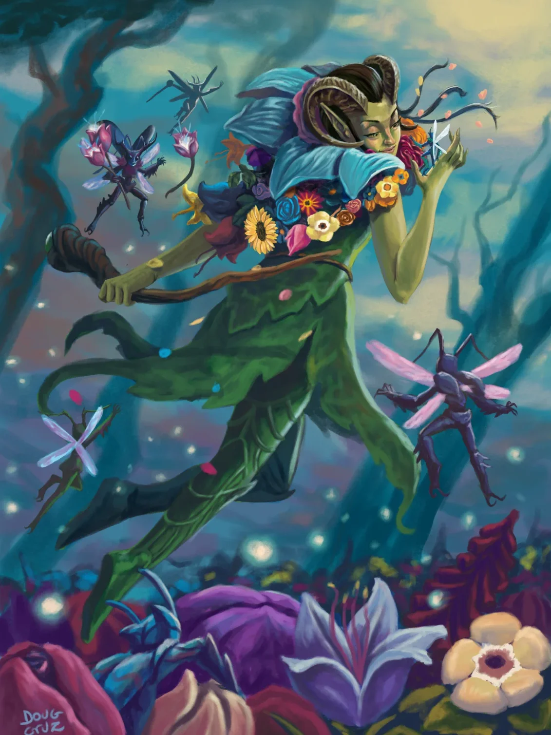 Maralen, Fae Ascendant Fan art inspirada nos personagens de Magic: the gathering. Imagem 1 de 2 da publicação de Doug Cruz art no Keenz